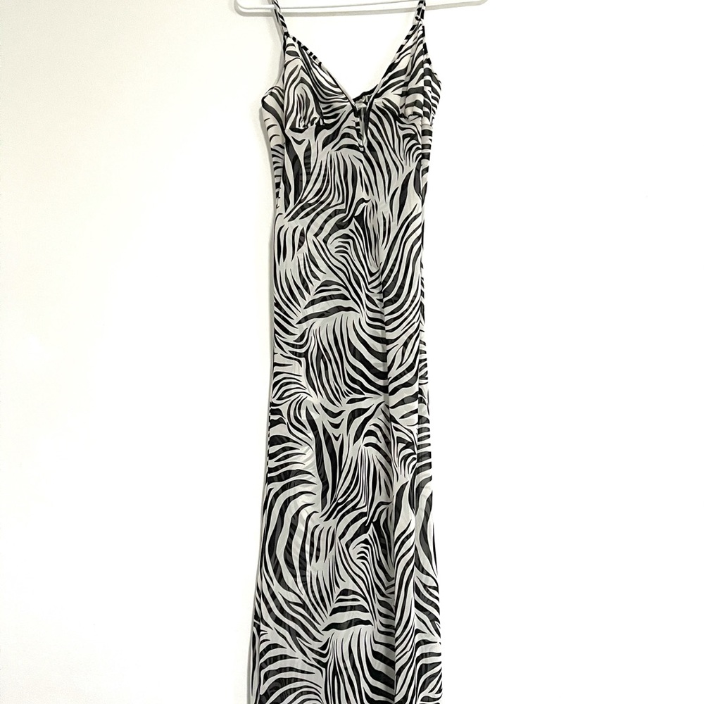Zebra print vintage midi dress